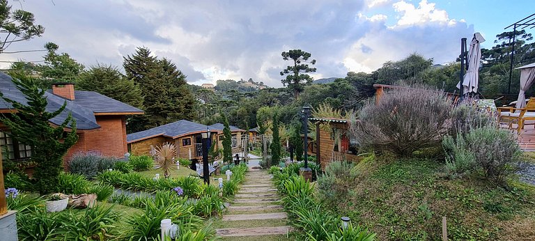 Cabana 1 - hidromassagem, lareira elétrica e vista