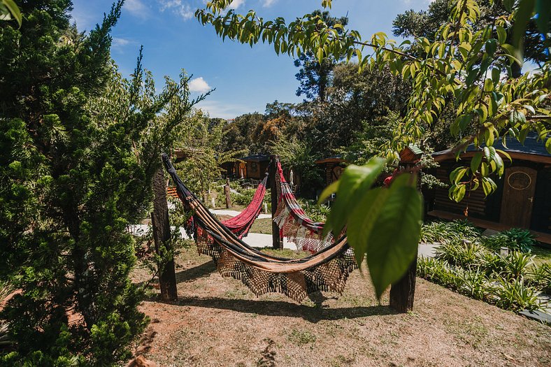 Cabana 1 - hidromassagem, lareira elétrica e vista